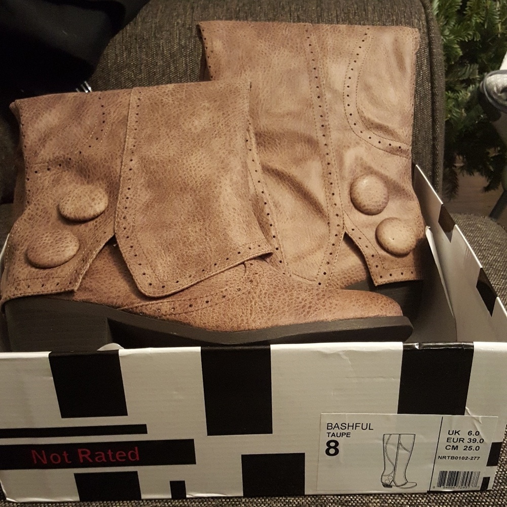Taupe Tall Boots New In Box - Size 8